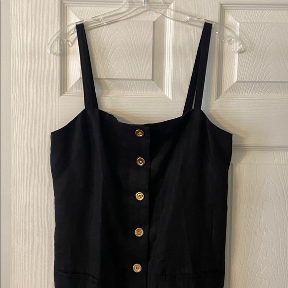 J.Crew Mini 100% linen Black Button-Down Dress size S brand new length 25” - Picture 2 of 12